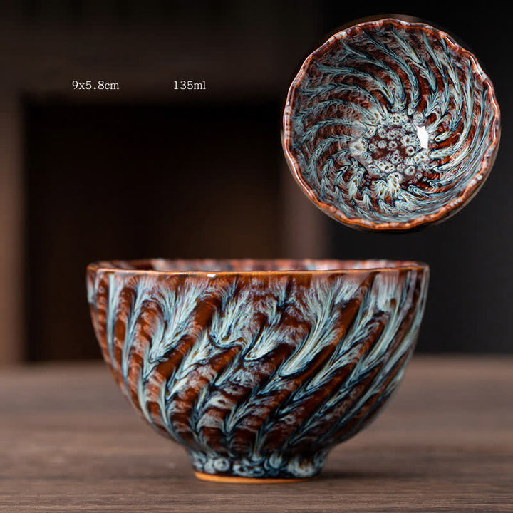 Buddha Stones桃の花模様 陶器 ティーカップ 花 ティーカップ