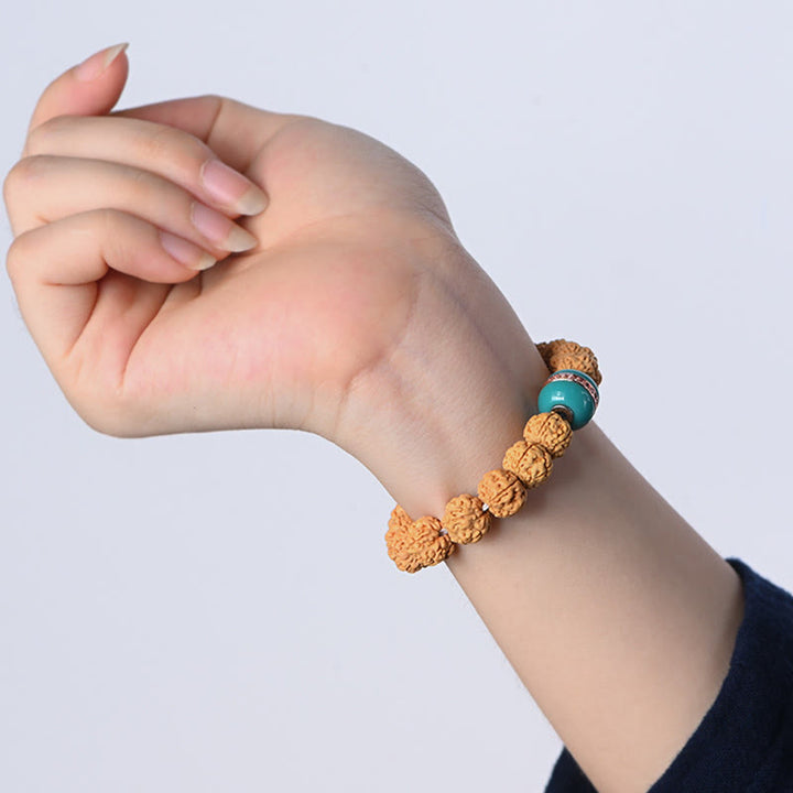 Buddha Stonesチベット ルドラークシャ 菩提樹 富と縁起のブレスレット