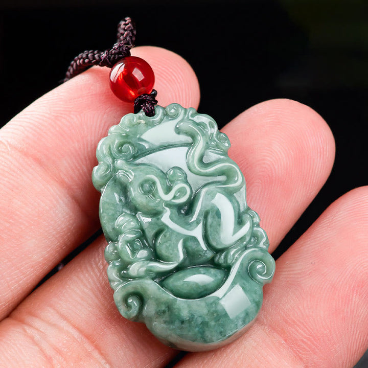 Buddha Stones天然翡翠12星座繁栄ネックレスペンダント - image 8