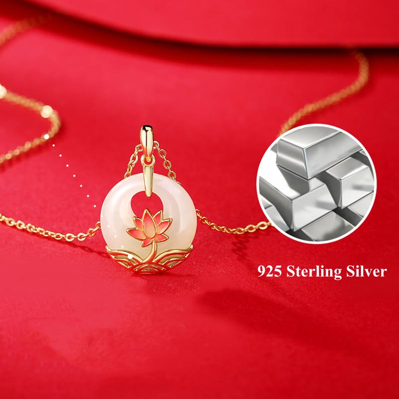 Buddha Stones925スターリングシルバー 和田白翡翠 蓮の花 祝福ネックレスペンダント - image 9