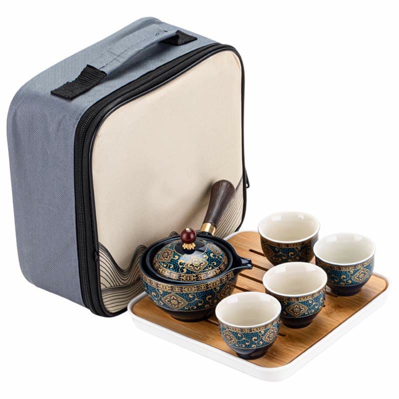 Buddha Stones中国功夫茶器デザイン 陶器ティーポット ポータブルギフトバッグ