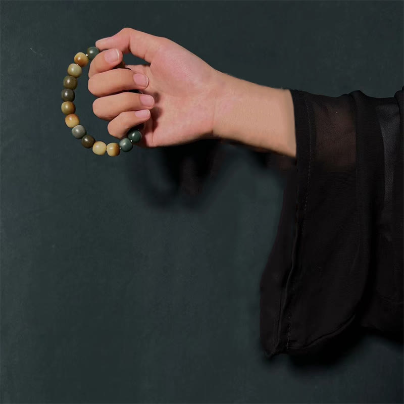 Buddha Stones108 個のMalaビーズ 菩提樹の種 平和の知恵のブレスレット リストMalaポケットMala