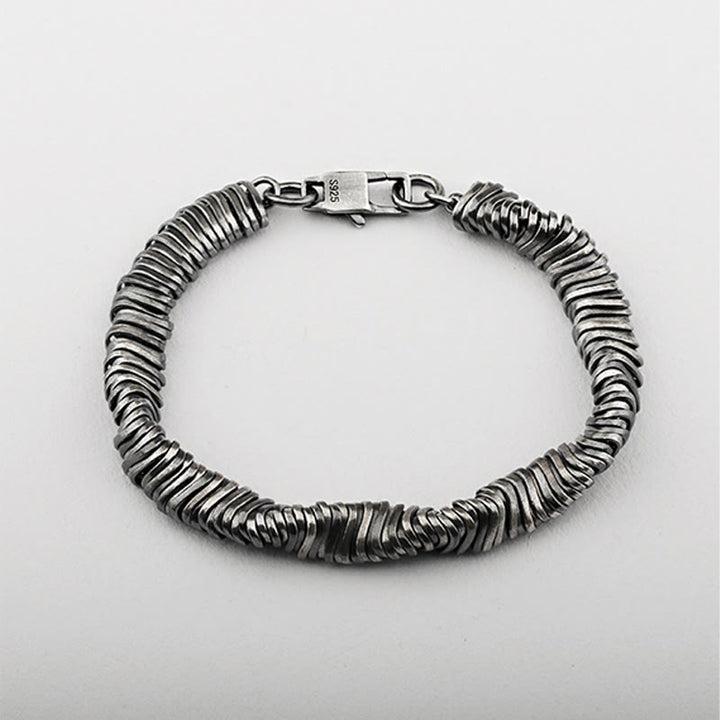 Buddha Stones925スターリングシルバー ヴィンテージツイストデザイン 富と癒しのチェーンブレスレット - image 4