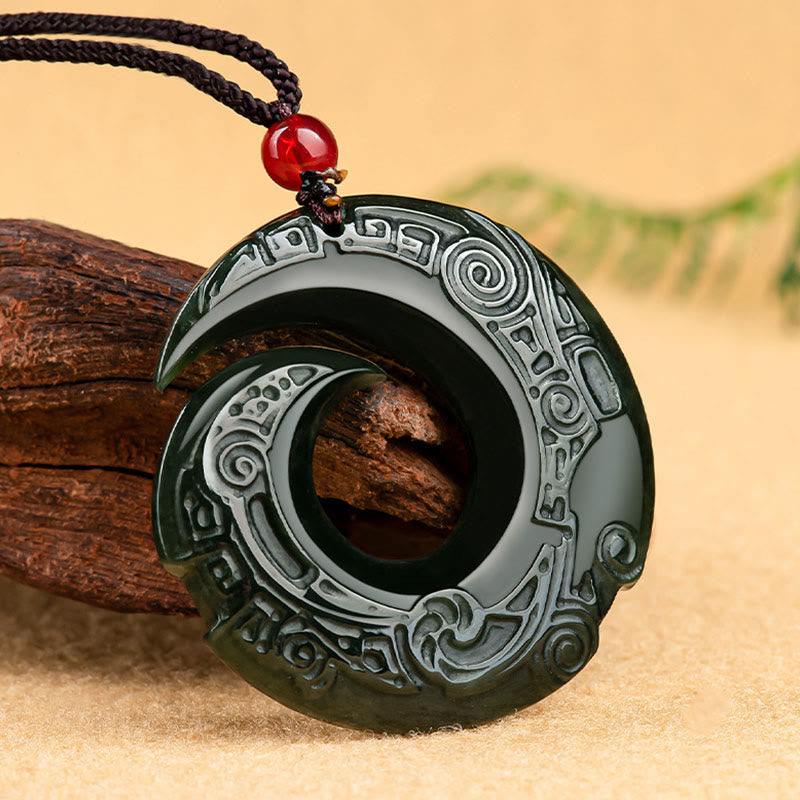 Buddha Stones幸運を呼ぶデザインパターン 天然和田翡翠 成功のネックレスペンダント