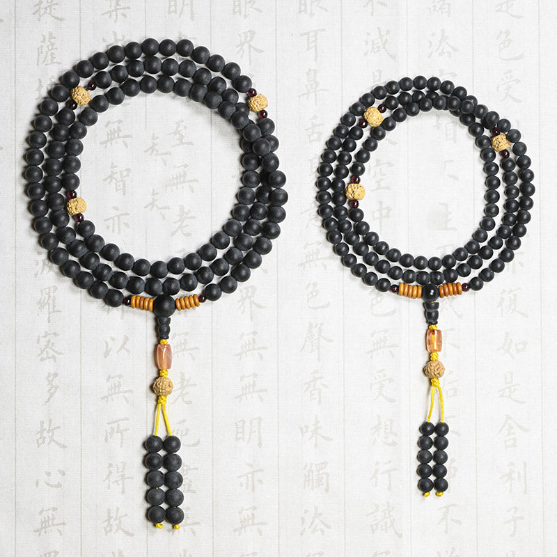 Buddha Stonesチベット数珠Mala菩提樹 赤瑪瑙 ヒーリングブレスレット