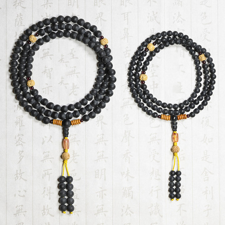 Buddha Stonesチベット数珠Mala菩提樹 赤瑪瑙 ヒーリングブレスレット