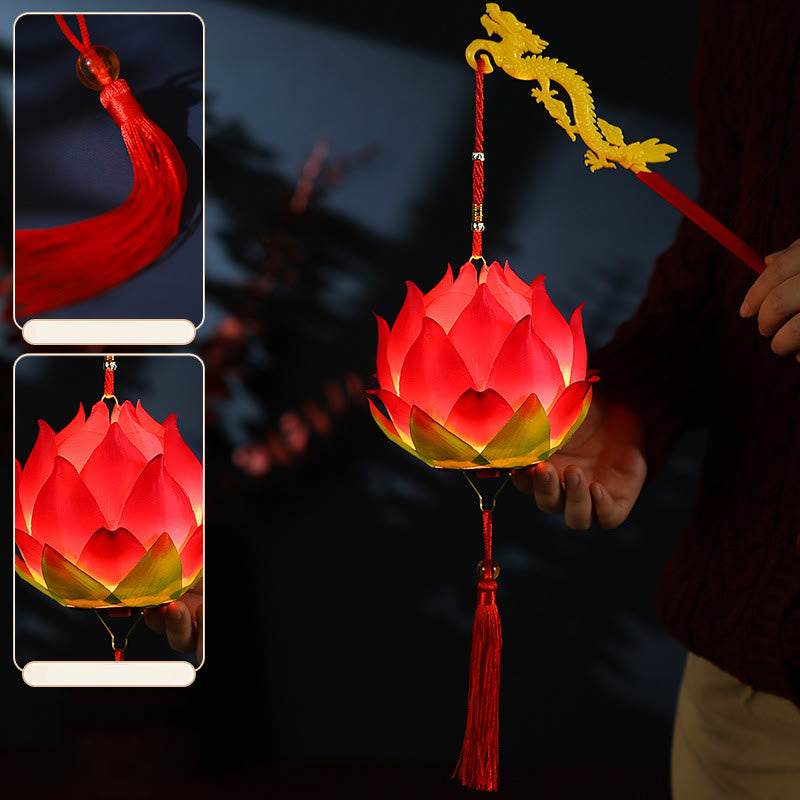 Buddha StonesDIY蓮の花ドラゴンランタンタッセルランプ装飾