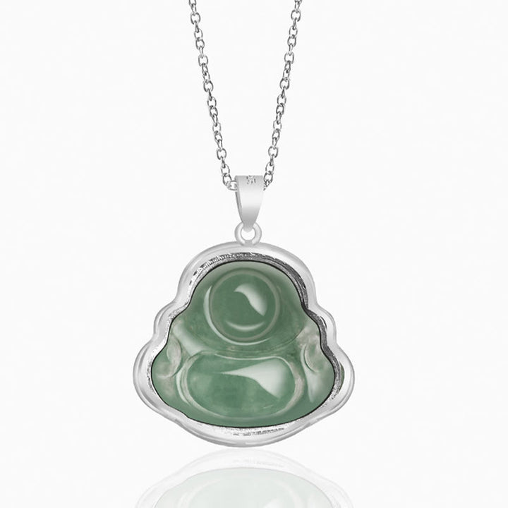 Buddha Stones925スターリングシルバー 笑う仏陀 天然翡翠 幸運 繁栄 ネックレス チェーン ペンダント - image 6