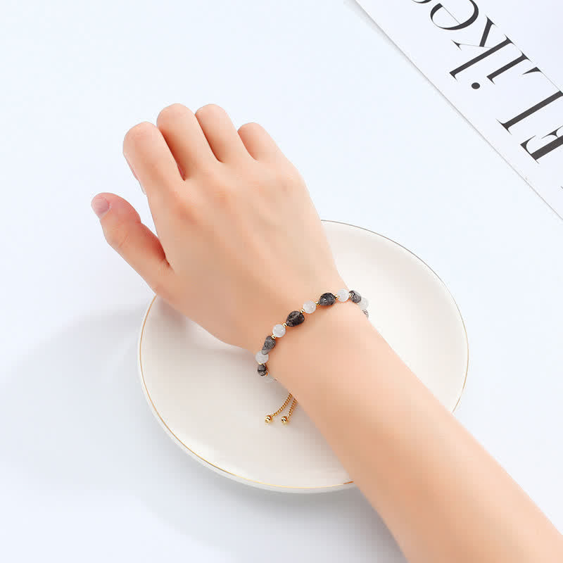 アメジスト ピンククリスタル ブラックルチルクォーツ スピリチュアルアウェアネスブレスレット - image 12