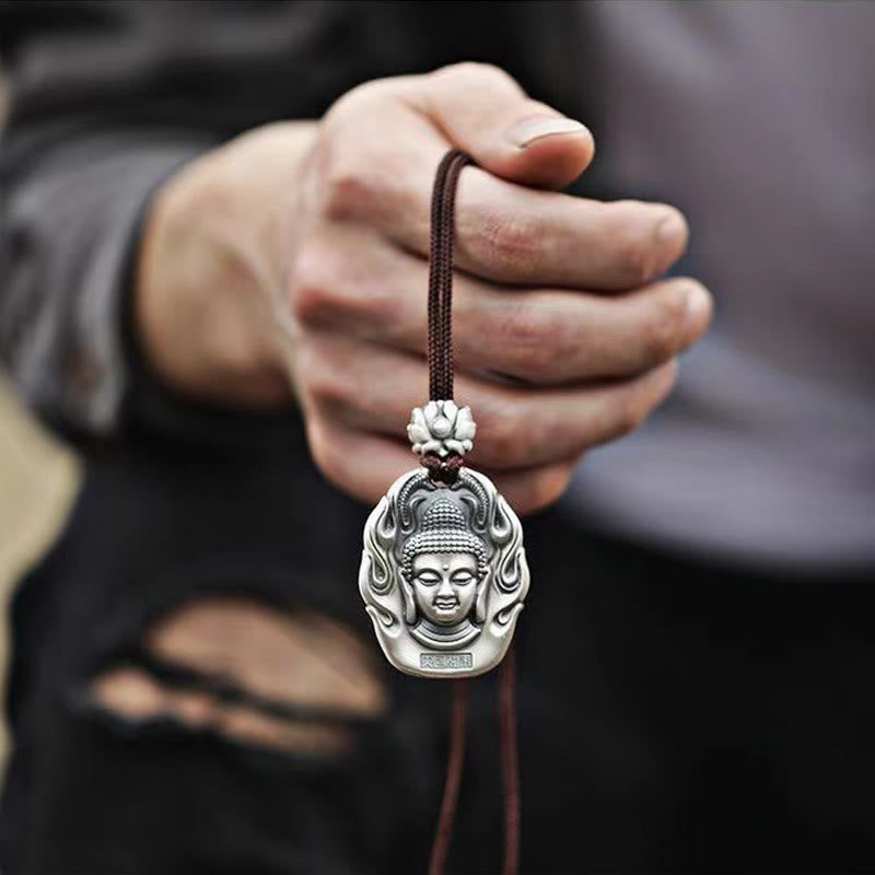 Buddha Stones十二支誕生仏オーム・マニ・パドメ・フムフム 蓮の慈悲のネックレスペンダント - image 2