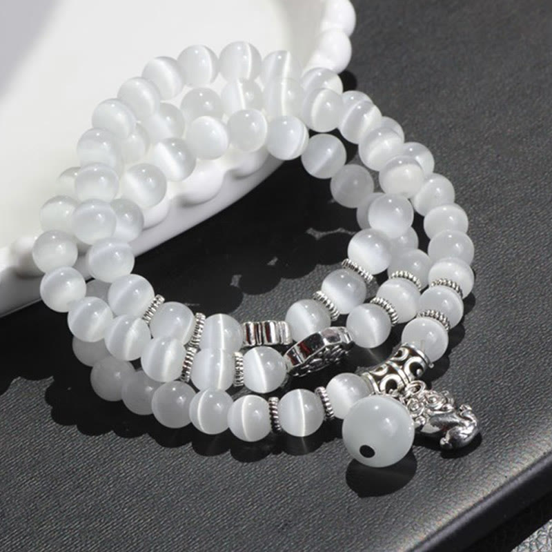 Buddha Stonesキャットアイ貔貅サポートトリプルラップブレスレット