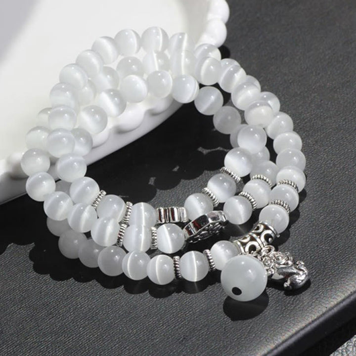 Buddha Stonesキャットアイ貔貅サポートトリプルラップブレスレット