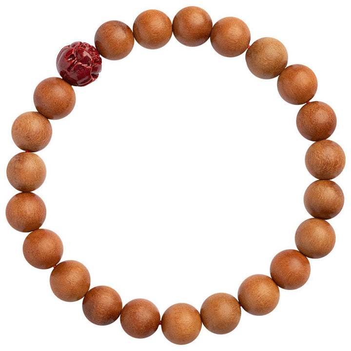 Buddha Stones桃の木 蓮 辰砂 幸運開運財運ブレスレット