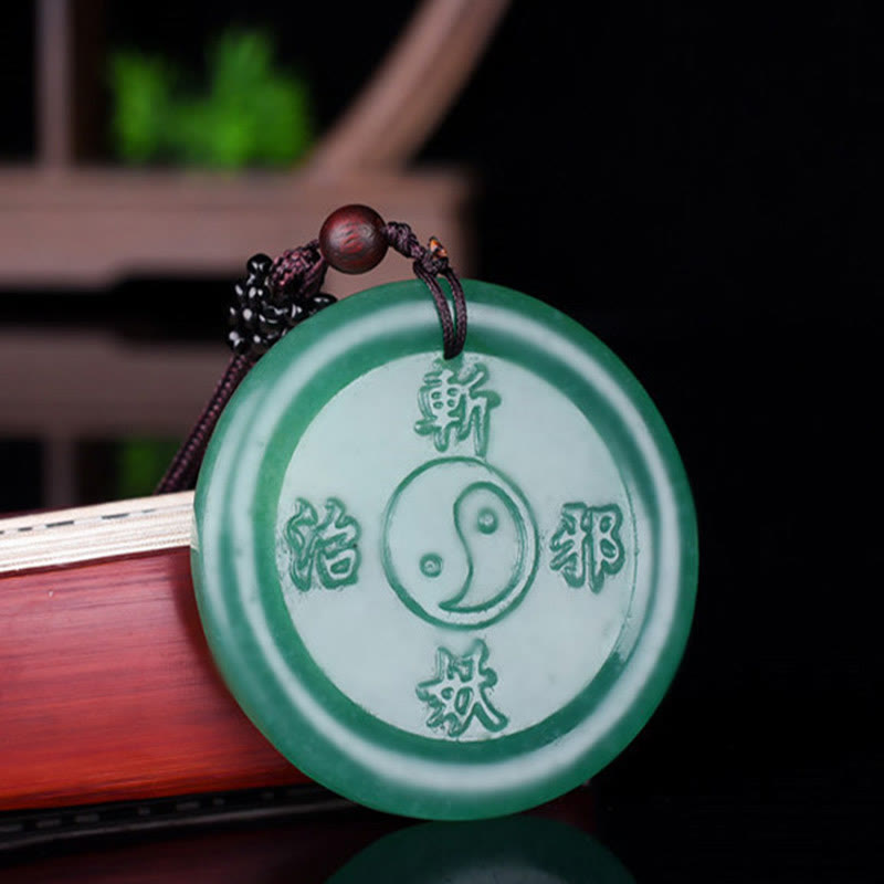 Buddha Stonesグリーンアベンチュリン 陰陽バランスネックレスペンダント - image 3