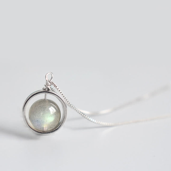 Buddha Stones 925スターリングシルバー ムーンストーン ラブプラネット 回転パターンネックレスペンダント - image 10