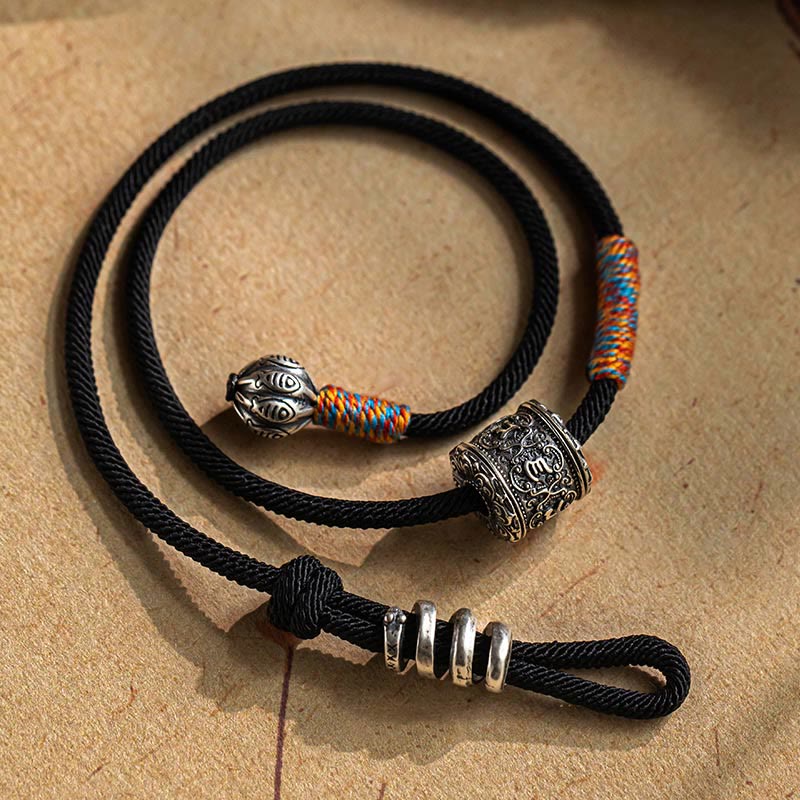 Buddha Stonesチベットのオーム・マニ・パドメ・フム彫刻お守りダブルラップブレスレット