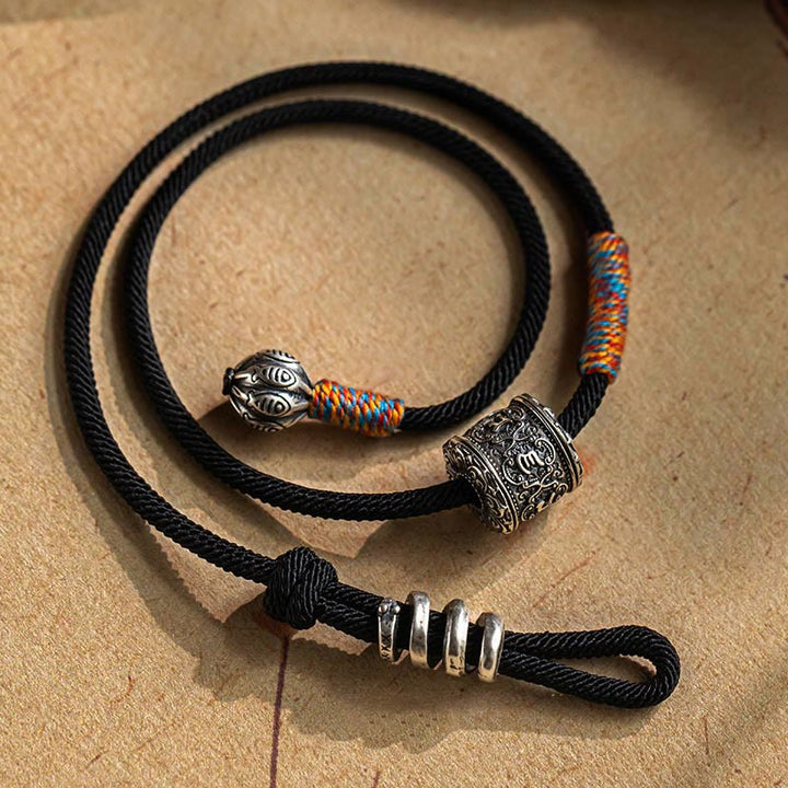 Buddha Stonesチベットのオーム・マニ・パドメ・フム彫刻お守りダブルラップブレスレット