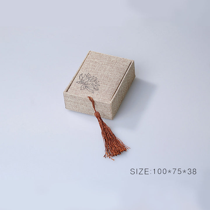 Buddha Stones蓮の模様 ジュエリー収納ボックス ギフトボックス タッセル - image 6