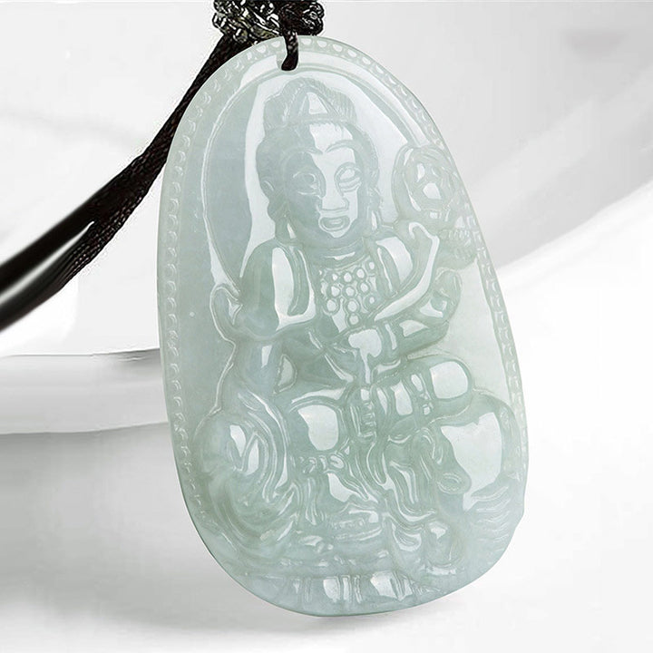 Buddha Stones十二支誕生仏翡翠 富と繁栄のネックレスペンダント - 龍/蛇 - image 9