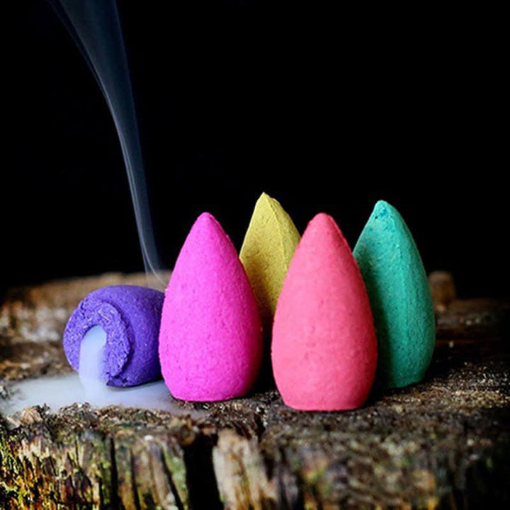 Buddha Stones小さな頭蓋骨 ゴースト 紫粘土 逆流煙噴水 平和香炉 装飾