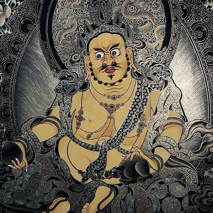 Buddha Stones 108Mala天然タイガーアイ 銅製 ドルジェ 守護 タッセルブレスレット