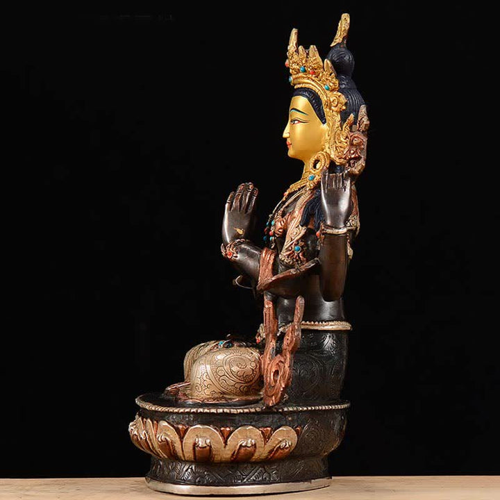 観音菩薩四臂守護銅像装飾 - image 5
