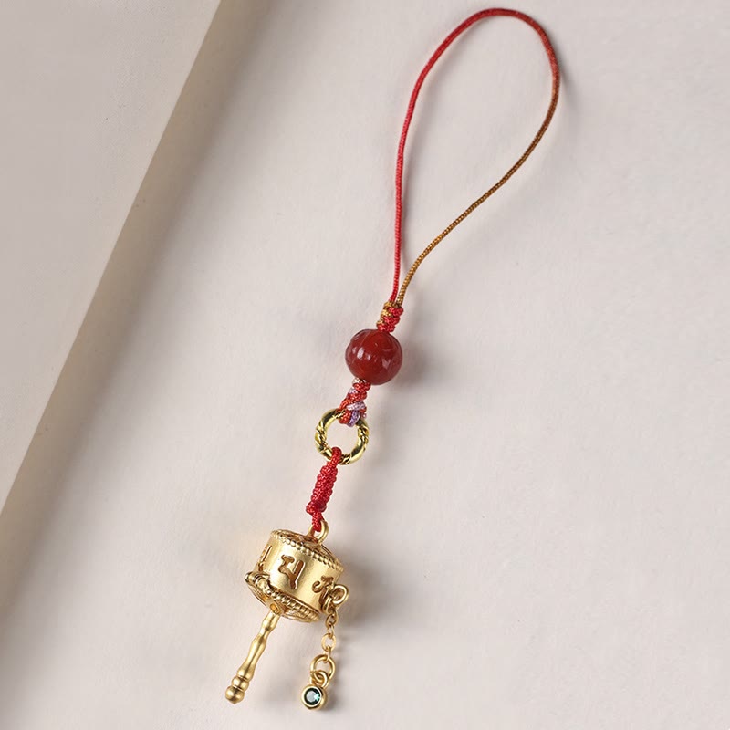 Buddha StonesチベットOm Mani Padme Hum祈りの輪 お守り 護符 携帯電話吊り下げ装飾