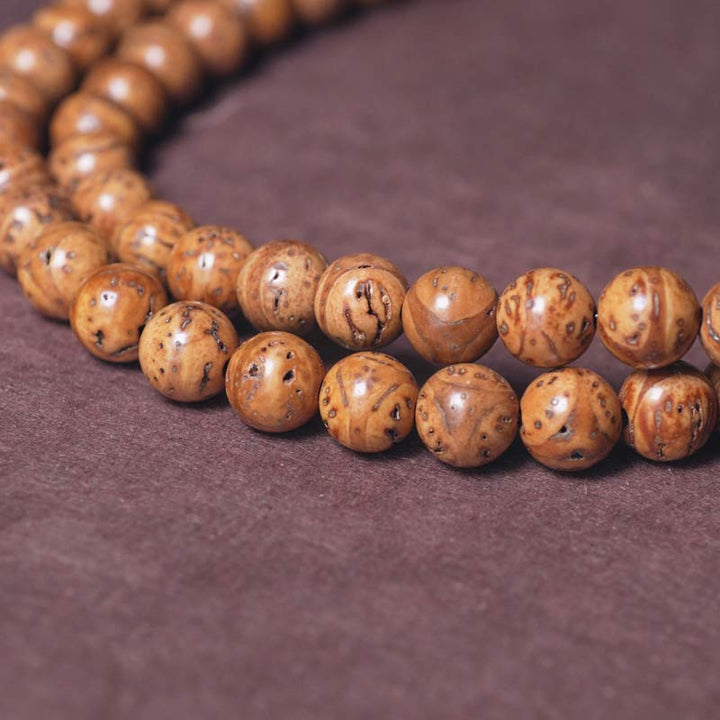 Buddha Stones108 個入りMalaビーズ 菩提樹の知恵 平和 タッセルブレスレット