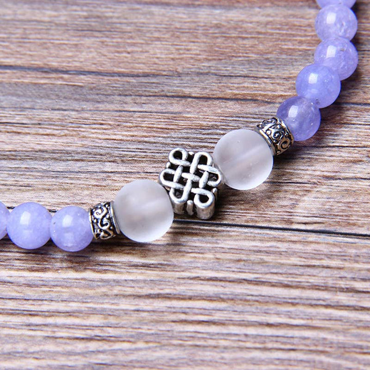 Buddha Stonesパープルジャスパービーズ 強さのブレスレットMala