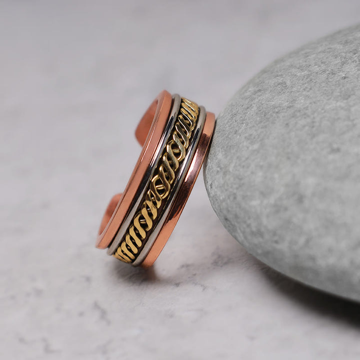 Buddha Stones磁気銅バランス調整可能カフブレスレットバングルリング
