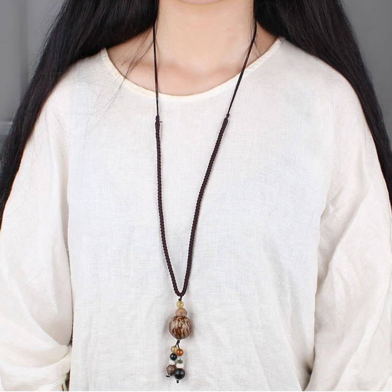 Buddha Stones菩提樹の種子蓮の知恵の調和のネックレスペンダント - image 11