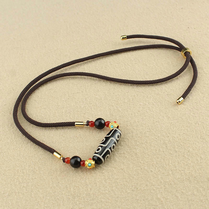 Buddha Stonesチベット九眼天珠守護の祝福紐ネックレスペンダント
