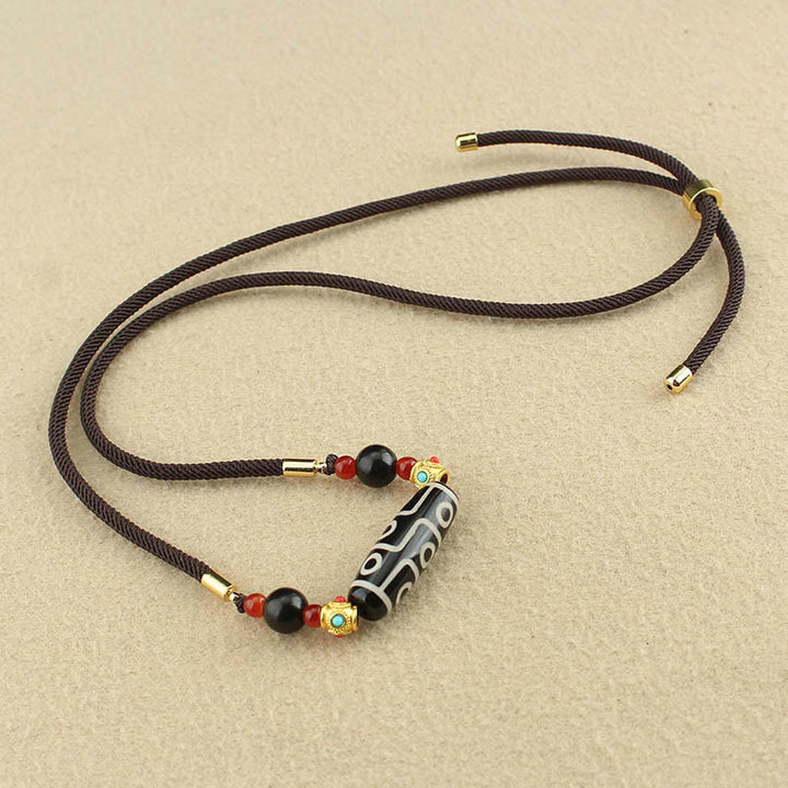 Buddha Stonesチベット九眼天珠守護の祝福紐ネックレスペンダント