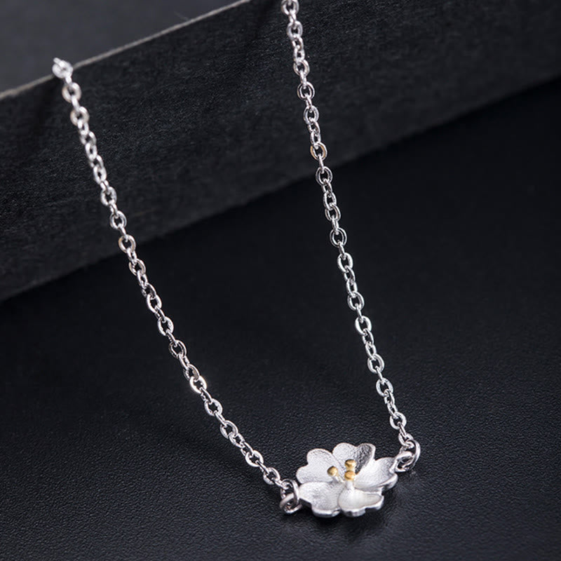 Buddha Stones925スターリングシルバー 桜の祝福チェーンブレスレット