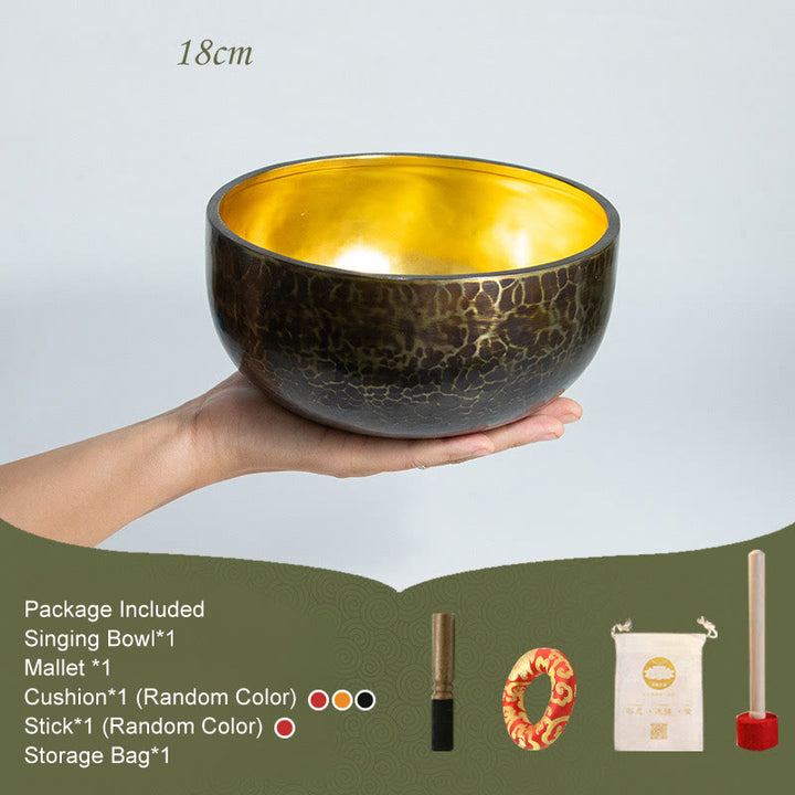 チベット瞑想用サウンドボウル 手作りヒーリングヨガマインドフルネスシンギングボウルセット - 18cm - image 3