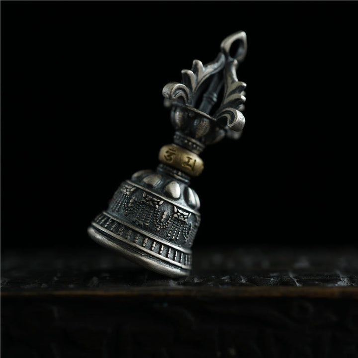 Buddha Stonesチベット 925 スターリングシルバーOm Mani Padme Humジェベル ヴァジュラ 彫刻 悟りのペンダント 吊り下げ装飾