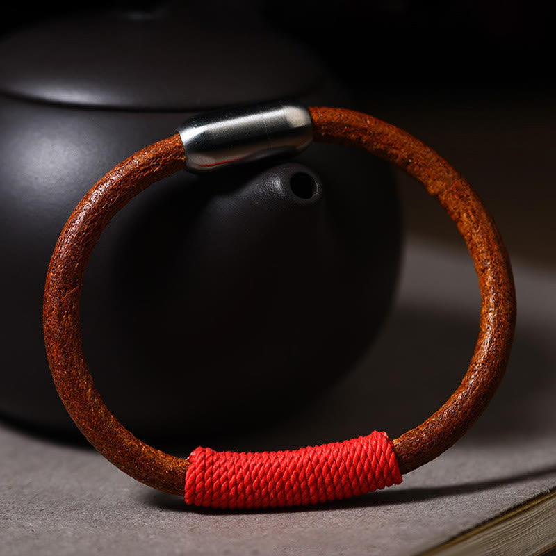 Buddha Stonesチベットレザーハンドメイド五行幸運編み紐バックルブレスレット - image 14