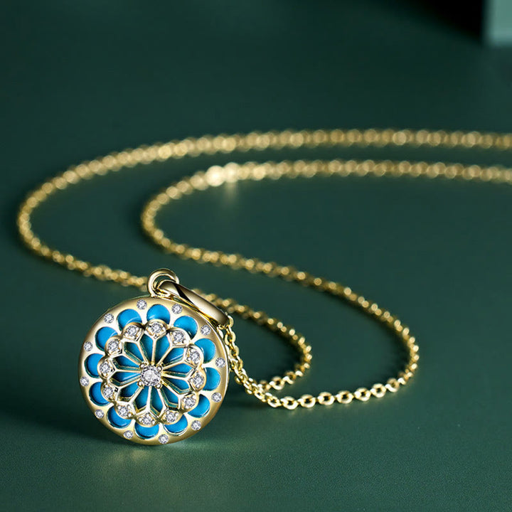 Buddha Stones925スターリングシルバー ラウンドターコイズ ジルコン 保護力 ネックレスペンダント