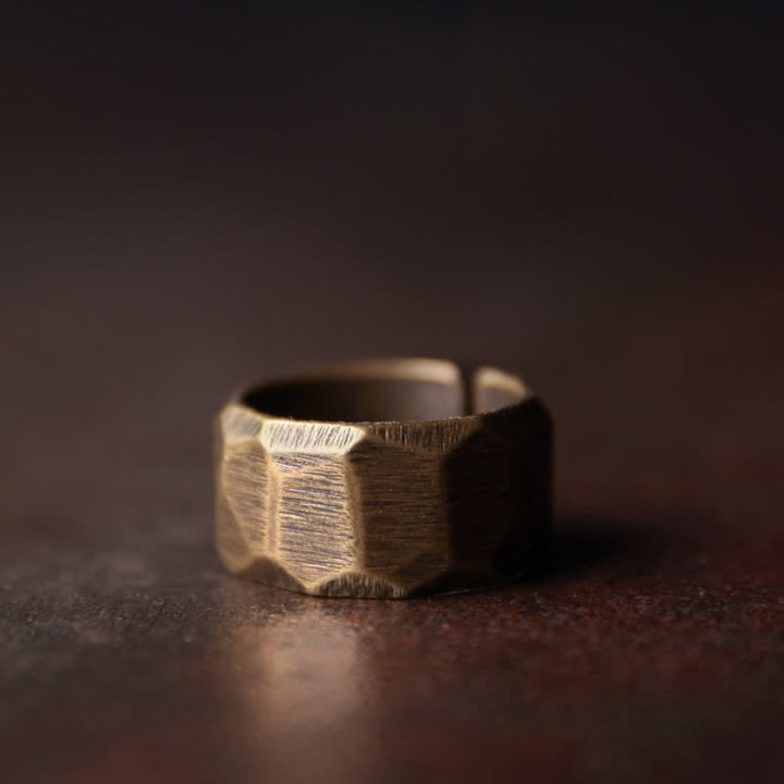 Buddha Stonesチベットのシンプルなデザインの銅製富の指輪 - 49.6mm - 10mm - image 15