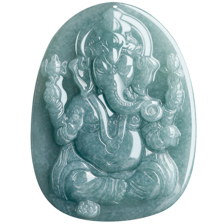Buddha Stones天然翡翠 ガネーシャ ガンパティ 象の守護お守りネックレスペンダント - image 10