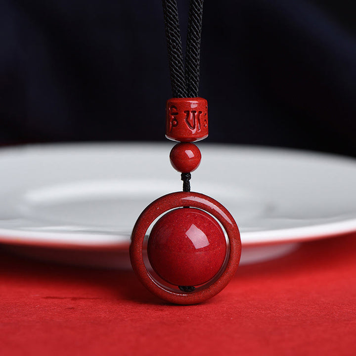 Buddha Stones辰砂オーム・マニ・パドメ・フム貔貅 祝福 幸運 ビーズ ネックレス ペンダント - オーム・マニ・パドメ・フム - ブラックロープ - image 16