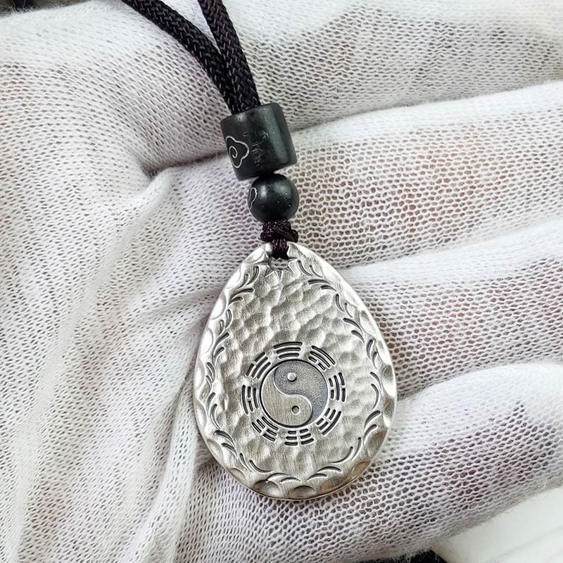 Buddha Stonesヴィンテージ 999 スターリングシルバー 陰陽 八卦 ウォータードロップデザイン バランス ハーモニー ネックレス ペンダント - image 11
