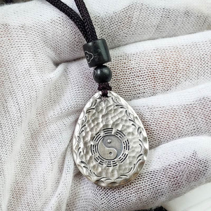 Buddha Stonesヴィンテージ 999 スターリングシルバー 陰陽 八卦 ウォータードロップデザイン バランス ハーモニー ネックレス ペンダント - image 11