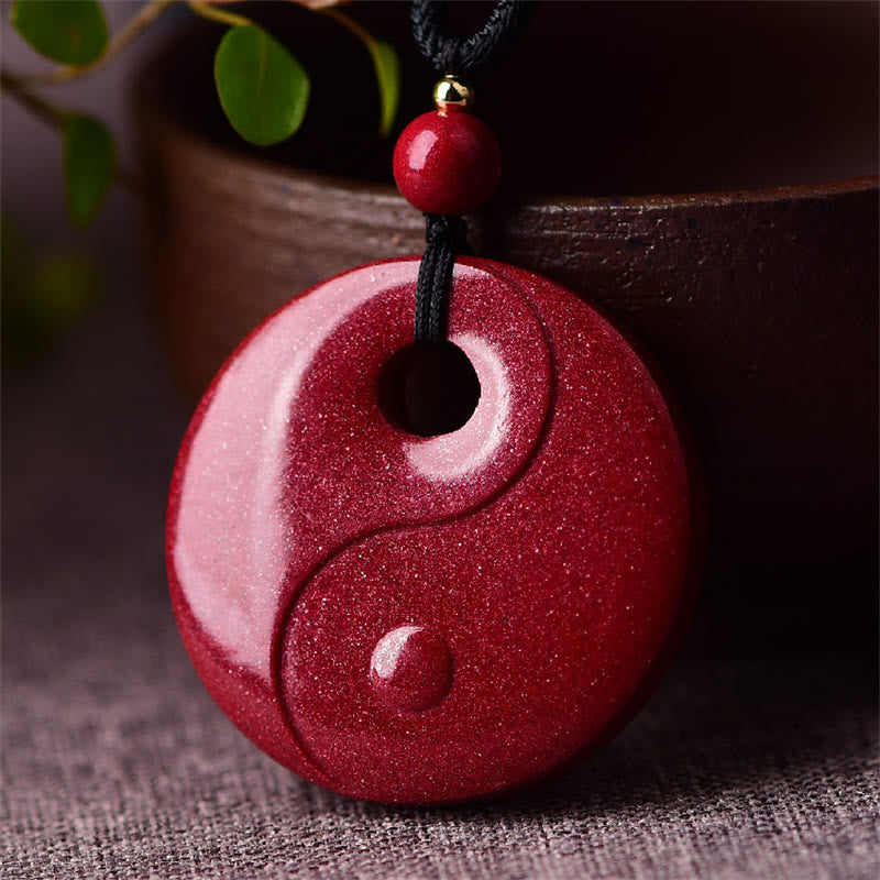 Buddha Stones笑う仏陀 陰陽 十二支 ひょうたん 天然辰砂 祝福ネックレス ペンダント - 陰陽32*8mm - image 7