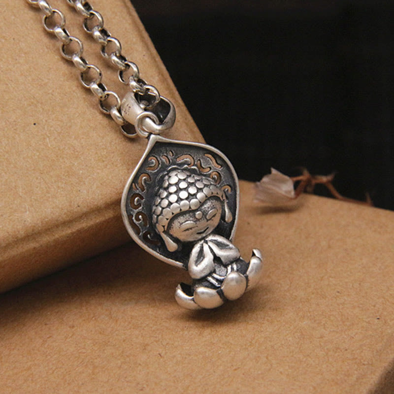 Buddha Stones999スターリングシルバー 瞑想ブッダ ロータス セレニティ ネックレス ペンダント - image 3