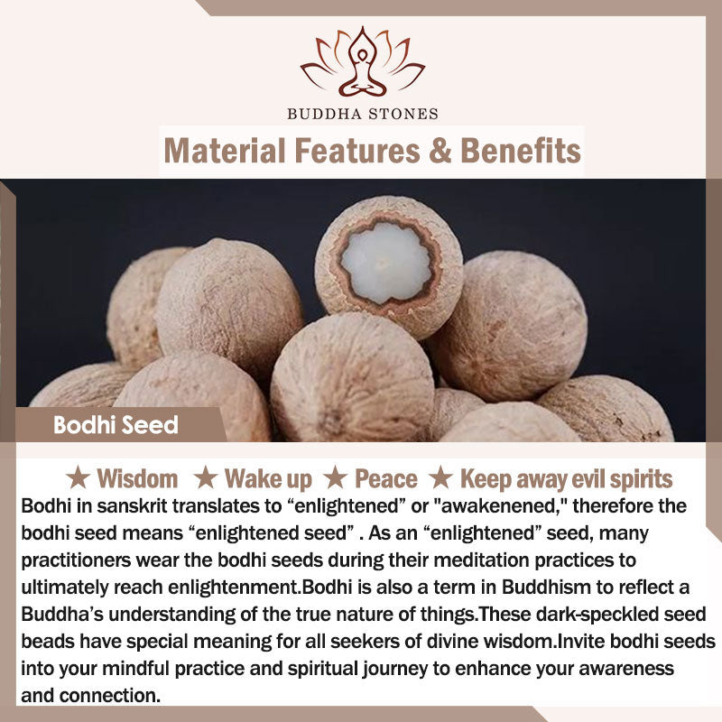 Buddha Stones108 個入りMalaビーズ 菩提樹の実 仏陀の手 蓮華 彫刻 ハーモニーブレスレット