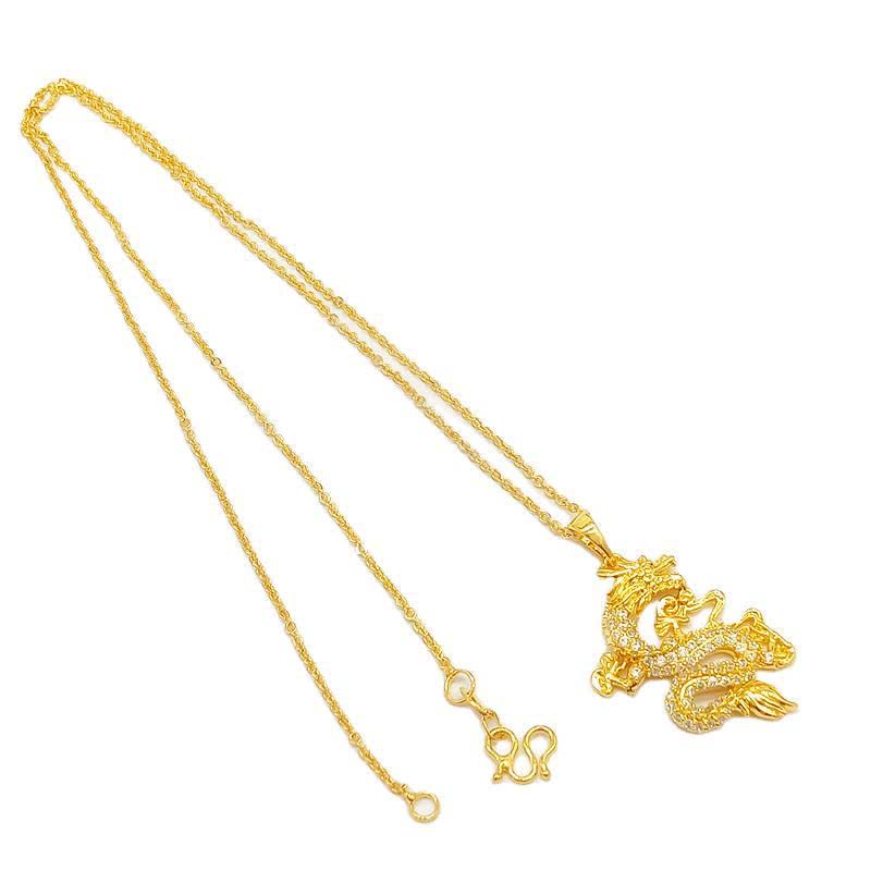 Buddha Stonesゴールドドラゴン保護ネックレスペンダント - image 10