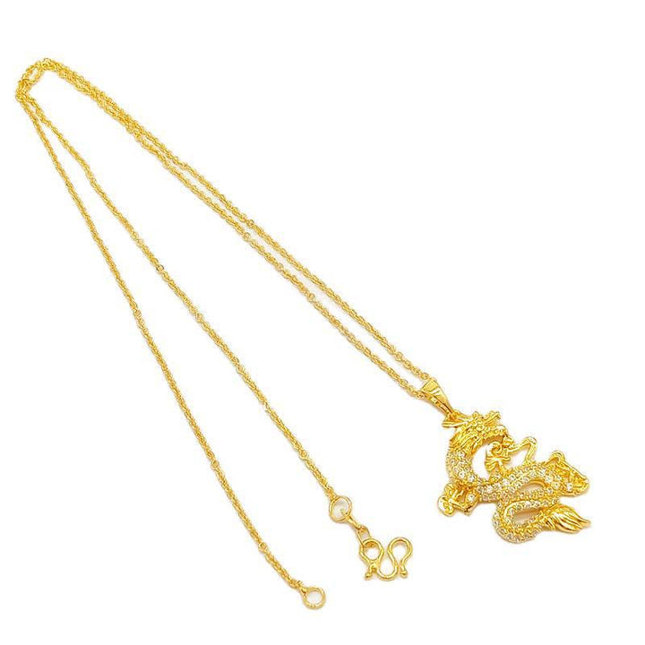 Buddha Stonesゴールドドラゴン保護ネックレスペンダント - image 10