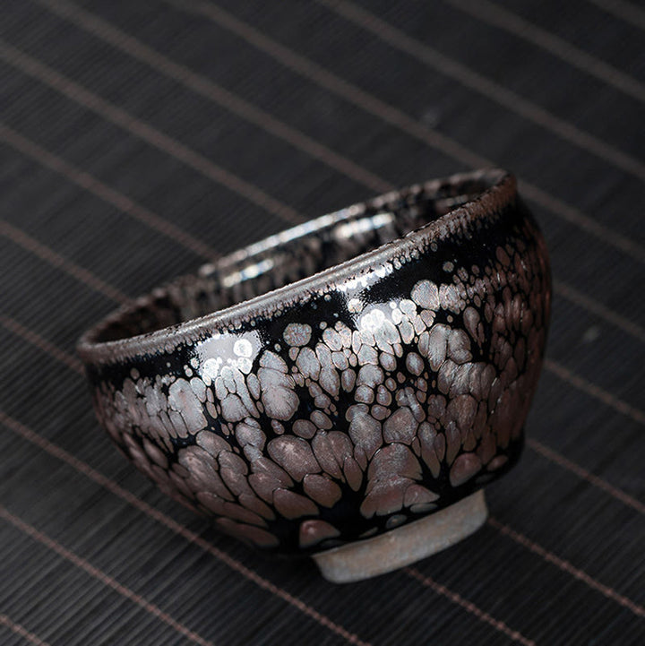 Buddha Stones手作りの桜桜デザイン中国Jianzhan陶器ティーカップカンフーティーカップ