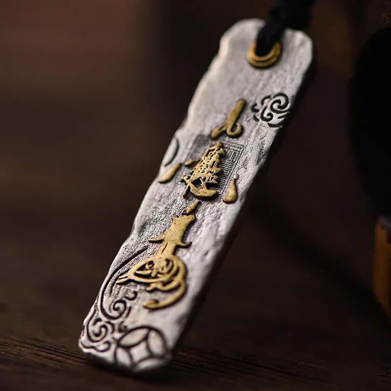 幸運繁栄をもたらすBuddha Stones漢字銅貨 富のネックレスペンダント - image 2